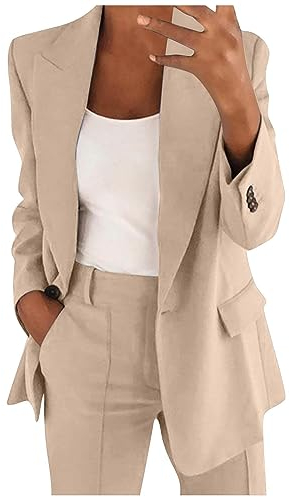 FeiBeauty Einfarbiger Blazer Damen Leinen Faschingskostüme Glänzende Einfarbig Jacke Kleider Sommer Elegant Trenchcoat Kurz Jacken Pailletten
