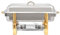 Chauffe-plat, en acier inoxydable, avec couvercle, pour buffets, buffets, fêtes, 9 l, doré