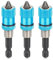 Schnellwechsel Bithalter, 3 Stück Trockenbau Bit Bithalter, Trockenbau bit Magnetisch, 1/4 Zoll Sechskant-Schaftfür Akku-Schrauber und Hand Bohrmaschinen Blau 65 mm