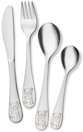 Set cubiertos 4 piezas de acero para cadete LU6139 (Grabado Incluido)