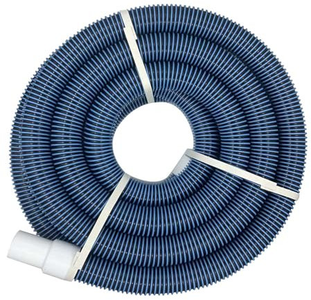 Pool-Vakuumschlauch, 9 m, strapazierfähiger Wasserschlauch, mit 3,8 cm Drehmanschette für oberirdische und einerdische Pools über dem Boden, manuell, robuster Schwimmbadschlauch, 3,8 cm x 9,2 m