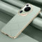 BRAND SET Funda De Cuero para TeléFono Huawei Pura 70 Ultra,Funda De Cuero Lisa Galvanizada Suave Y Ligera con Marco Suave DiseñAdaPura 70 Ultra,y Patrón de Cuadros Funda Pura 70 Ultra-Verde