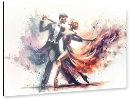 artboxONE Alu-Print 30x20 cm Tanzendes Paar in Aquarell B von Knstler Paul Rommer