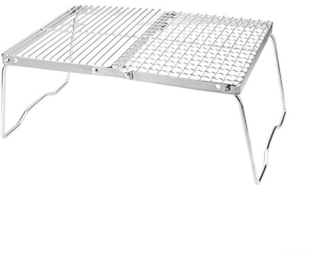 Parrilla plegable de acero inoxidable, parrilla de barbacoa al aire libre, parrilla plegable portátil de carbón, para camping, picnic, terraza, viajes
