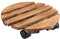 Cocoarm Pflanzenroller Robuster Outdooroller Untersetzer mit feststellbaren Rollen, Blumentopf für den Innen- und Außenbereich Holzständer, 80kg Tragkraft (Runden)
