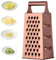 Large Cheese Grater Vegetable Slicer Stainless Steel with 4 Sides, 9.2 Inches Multifunctional Cutter Planing for Ginger, Garlic, Cucumbers, Carrots, Cheese, Potato, graters for Kitchen (Rose Gold)