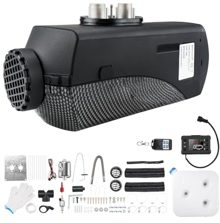 Fesuda Air Diesel Heater Portable Parking Heater Kit with Silencer Remote and LCD Display (Jet black)