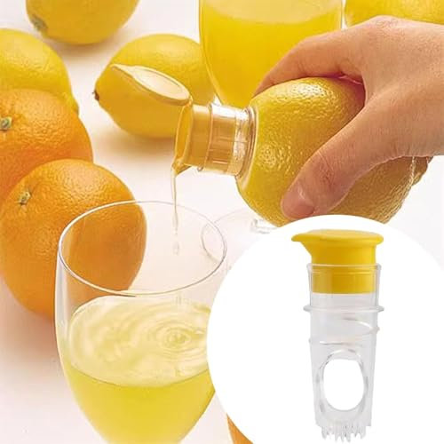 Mini spremiagrumi con tappo a vite, spremiagrumi manuale in plastica, multifunzione, spremiagrumi manuale con filtro integrato, spremiagrumi portatile, per cocktail, bevande