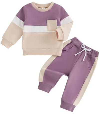 Geagodelia Vestiti da Bambina Felpa Maniche Lunghe Stampa di Lettere + Pantaloni Leopardato Completini Bambina Autunno Sportivo (D Viola, 3-4 anni)