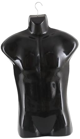 Colcolo Männliche Schaufensterpuppe mit Kleiderbügel, leichte Körperpuppe für Schaufensterbummel, Markt, Einzelhandel, Schwarz