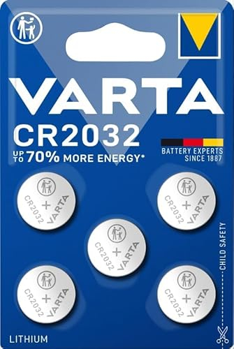 5er Pack kompatibel mit VARTA CR 2032 Lithium Batterien 5 Stück - Zuverlässige Energiequelle für Spielzeug, Fernbedienungen, Uhren, Autoschlüssel