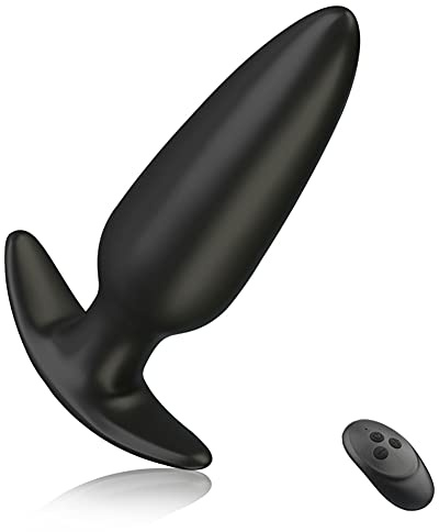 Bouchon Anal Vibrant Avec 10 Modes De Vibration Télécommande Vibrateur Anal Bouchon Anal En Silicone Souple Pour Hommes, Femmes Et Couples, Masseur De La Prostate (L)