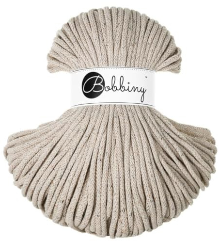 Bobbiny Premium Baumwoll-Flechtschnur - 5mm x 100m - Vielseitige Makramee-Kordel für Stricken, Weben, DIY-Basteln und Heimdekoration - Hochwertige Bunte Bastelschnur - Leopard