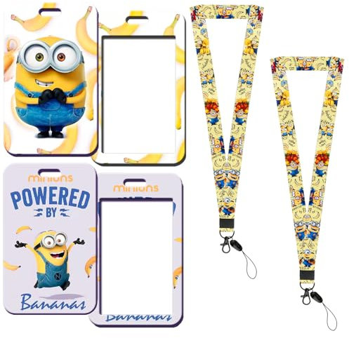 Lot de 2 porte-cartes pour enfant avec cordon - Personnalisable - En plastique rigide - Avec porte-cartes