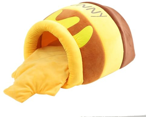 Cat Bed House Removable Plush Mat Four Seasons Cushion ，Basket Honey Jar Shape Machine Washable Pet Accessories