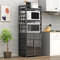 Étagère réglable pour four à micro-ondes, armoire de rangement autoportante avec porte en verre, étagère multifonction pour salle à manger, salon, étude et organisation de la cuisine.