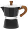 Cafetera de aleación de aluminio Moka Pot segura italiana con mango de madera artificial para acampar oficina en casa