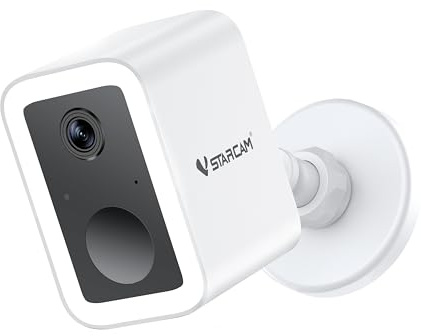 VSTARCAM 2K Überwachungskamera außen & innen, Magnetische Halterung, Kostenloser Cloud-Speicher, Spotlight & Sirene, KI-Bewegungserkennung, 1-6 Monate Akkulaufzeit, 2,4/5GHz WiFi, Farbnachtsicht,IP67