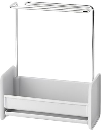 IMIKEYA Escurridor Colgante para Fregadero Bandeja de Drenaje, Soporte para Esponjas y Paños de Cocina en Acero Inoxidable y PP, Gris, Organizador Multiusos para Almacenamiento en Cocina