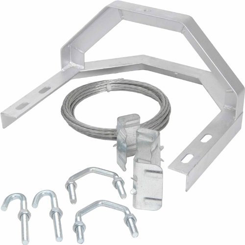GALVANISED 13.5 Chimney Lashing Bracket Kit - TV Aerial Satellite Mast/Pole Roof - Loops