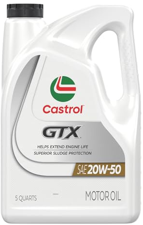Castrol GTX 20W-50 Conventional Motor Oil, 5 Quarts