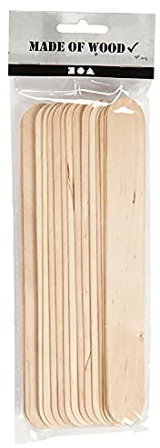 Creativ 100263 - Varillas de hielo extra largas y anchas, largas, gruesas, longitud: 20 cm, ancho: 25 mm, abedul, 15 piezas, madera