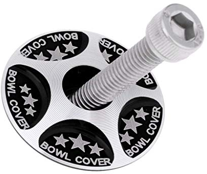 SGerste Lenkervorbau-Abdeckung und Schraube für Mountainbike-Gabel, Aluminiumlegierung, Schwarz