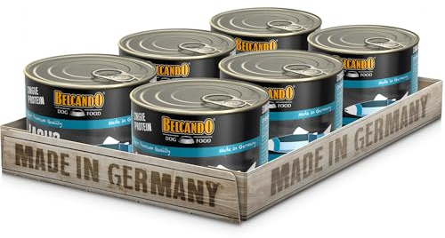 BELCANDO Single Protein Dose [6x200g Lachs] | Sortenreines Nassfutter für Hunde | Monoprotein Feuchtfutter
