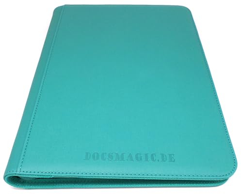 docsmagic.de Premium Pro-Player 9-Pocket Zip-Album Mint - 360 Card Binder - MTG - PKM - YGO - Reissverschluss Aqua