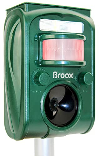 Broox 2026 Upgraded Solar Animal Repellent, Cat Repellent Outdoor, Squirrel Repellent, Deer Repellent, Ultrasonic pest Repeller, Waterproof IP 65, Motion Detection, Dog, Raccoon, Skunk, Rabbit, Rodent