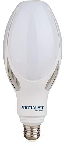 Sigmaled lighting LED-Leuchtmittel E27-Sockel, 50 W, 5500 Lumen, entspricht 350 W Glühlampen oder 150 W Energiesparlampen, LED-Glühbirne warmweißes Licht 2800K, Ø90x216mm.