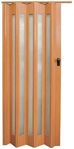 INMOZATA Folding Door PVC Plastic Internal Doors Sliding Concertina Door Panel Divider (Natural, Thickness 10mm)