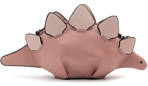 QiMing Dinosaurier-Umhängetasche, PU-Stegosaurus-Umhängetasche für Mädchen und Frauen