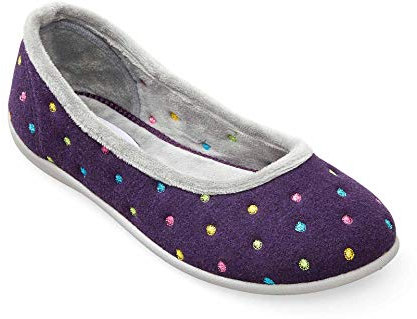 Padders Chaussons ballerines larges en mousse à mémoire de forme pour femme - Violet - Violet, 35 EU