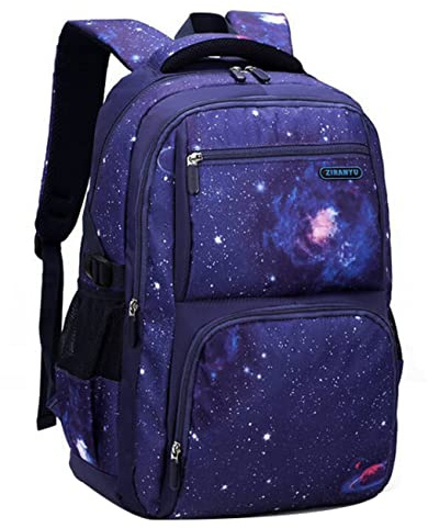 SellerFun Sac à dos motif galaxie pour garçons primaire junior école secondaire sac à dos pour ordinateur portable, étoile bleue, Backpack Only