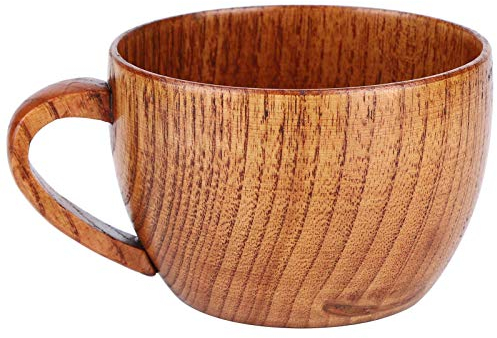 Ladieshow Les-Theresa Tazza con Manico in Legno 100Ml, Realizzata a Mano con Eccellente Maestria, Utilizzabile per Tè, Caffè e Vino