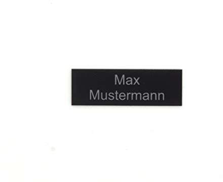 Gravurheim Briefkastenschild Türschild individuelle Gravur Name | selbstklebend - personalisiert | Kunststoff - Plastik | viele Farben und Größen (6x2cm Rechteck, Schwarz-Silber)