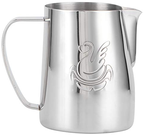 Jarra de espuma de leche de acero inoxidable de 600 ml, herramienta de barista, jarra de espuma, jarra de vapor para espresso, para máquinas de espresso, taza de café con leche para capuchino, espress