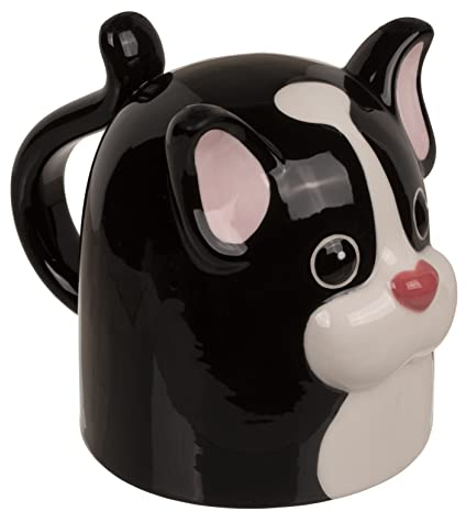 MIJOMA Upside-Down-Mug Kopfüber-Tasse – Lustiger Kaffeebecher aus Keramik – Umgedrehter Henkelbecher für Kaffee & Tee – 520 ml (Hund)