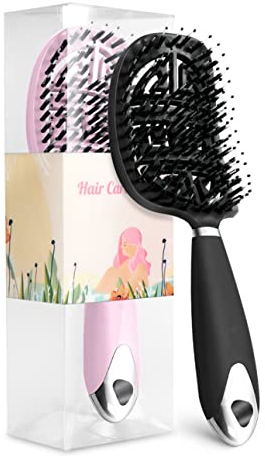 Sindax Bio Haarbürste ohne Ziepen tangle wildschweinborsten bürste Set aus 2 Anti Frizz Haarbürsten Entwirrbürste für das tägliche Haare teezer Haarkämme Locken Lange Haare Haar Kamm