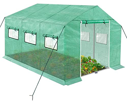 UISEBRT Serre de Jardin - Jardin Tente en Aluminium, Résistant à l'hiver, Protection Contre Le Gel, pour Plante Tomates - 4,5 x 2 x 2 m - 9 m²