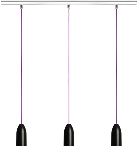 Buchenbusch urban design Designerlampe schwarz Beton (33 Kabelfarben) 3-flammig langer Esstisch Küchentisch hängend rund indirekte Beleuchtung exclusiv black edition