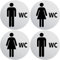 Clever Pool Aufkleber WC Toiletten Set Damen + Herren Schild – wetterfest - Toilettenschild – Türschild – Folienschild – D = 148 mm, Hinweisschilder (2 WC Herren+Damen grau)