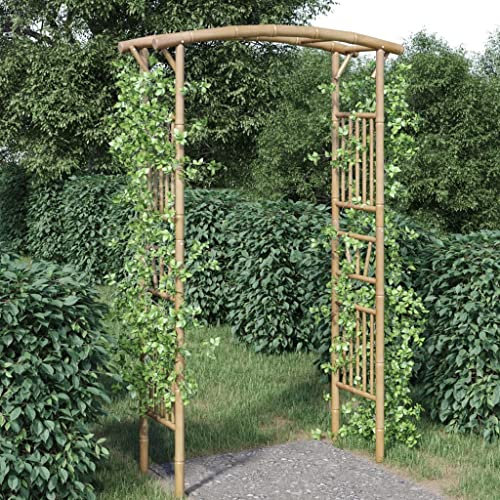 Gartenbogen aus Bambus, Pergola Rosenbögen Rankgitter Rankhilfe Rosenhilfe Rosenbogen, Garten Torbogen für Pflanzen zur Unterstützung von Rosen, die Torbogen-Gartendekoration 118 x 40 x 187 cm