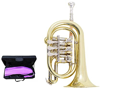Trompeten Kleiner Flacher Schlüssel-Kornet BB Flaches Messinggold-Drei-Taste-Drehventil Trompete aus Messing