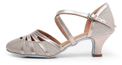 Rosefinch Scarpe da Ballo Salsa Latina Donna Punta Chiusa Moda Tango Cha-Cha Ballroom Performence Scarpe da Ballo Campione Tacco 5cm 37 EU
