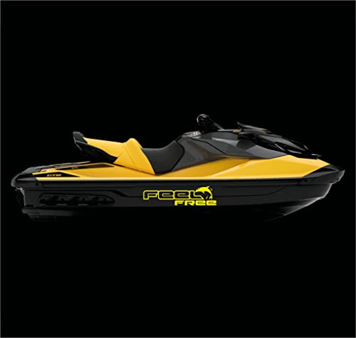 DualColorStampe Aufkleber kompatibel mit Sea Doo Sticker Elektro-Wassermotorrad FEEL FREE MARE Farbe wählbar COD.M0289 (fluoreszierend gelb)