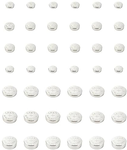 VOLTCRAFT Knopfzellen-Set 6 x AG1, 12 x AG3, 6 x AG4, 9 x AG10, 3 x AG12, 6 x AG13