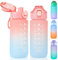 SUPPRUI Kinder Trinkflasche Auslaufsicher Wasserflasche 600ml, Trinkflasche mit Zeitmarkierungen Schule und Sport Flasche Tritan Wasserflasche BPA frei mit 1-Klick Verschluss