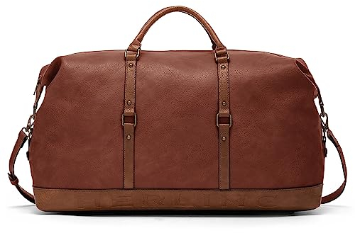 Herling Reisetasche FAVRIER Herren/Damen Tasche Vintage PU-Leder (Coffee Brown)